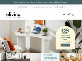 'elivingfurniture.com.au' screenshot