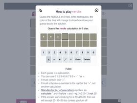 'nerdlegame.com' screenshot