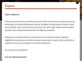 'suleymaniyevakfimeali.com' screenshot