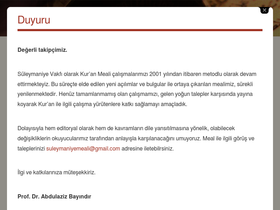 'suleymaniyevakfimeali.com' screenshot