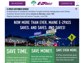 'ezpassmaineturnpike.com' screenshot