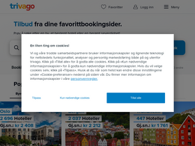 'trivago.no' screenshot