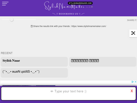 'stylishnamemaker.com' screenshot