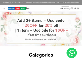 artificialflowerfactory.com homepage screenshot