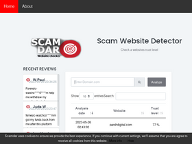 'scamdar.com' screenshot