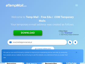'etempmail.com' screenshot