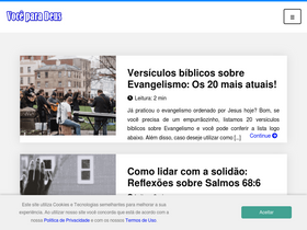'voceparadeus.com' screenshot