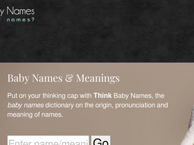 'thinkbabynames.com' screenshot