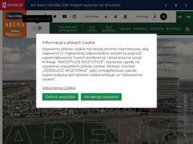 'tarczynskiarenawroclaw.pl' screenshot