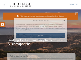 'heritagebankofcommerce.bank' screenshot