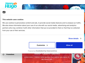 'happyhugocasino.com' screenshot