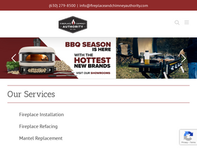 'fireplaceandchimneyauthority.com' screenshot