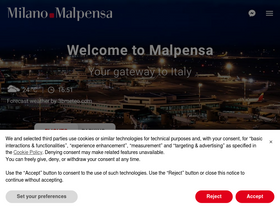 'milanomalpensa-airport.com' screenshot