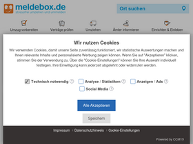 'meldebox.de' screenshot