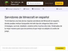 'servidoresdeminecraft.es' screenshot