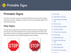 'free-printable-signs.com' screenshot