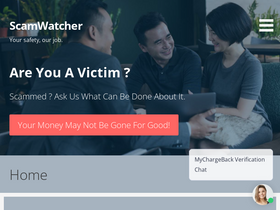 'scamwatcher.org' screenshot