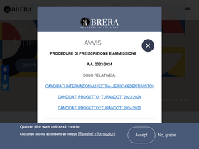 'accademiadibrera.milano.it' screenshot