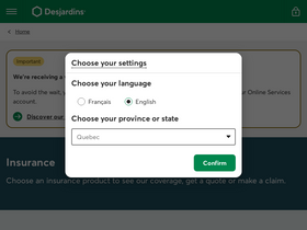 'desjardinsgeneralinsurance.com' screenshot