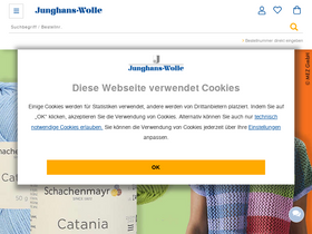 'junghanswolle.de' screenshot