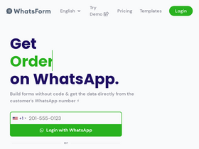 'whatsform.com' screenshot