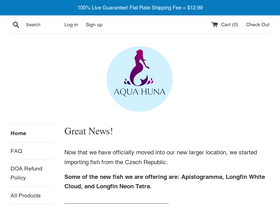 'aquahuna.com' screenshot