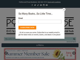'politics-prose.com' screenshot