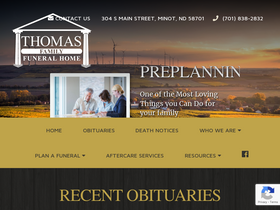 'thomasfamilyfuneralhome.com' screenshot
