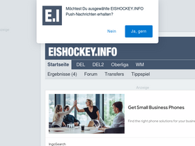 'eishockey.info' screenshot