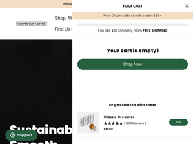 'coppercowcoffee.com' screenshot