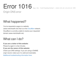 'metrohealth.net' screenshot