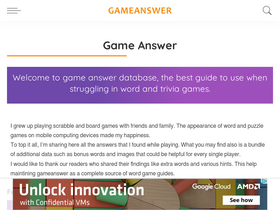 'gameanswer.net' screenshot
