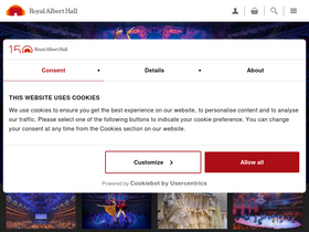 'royalalberthall.com' screenshot