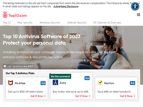 'thetop10bestantivirus.com' screenshot
