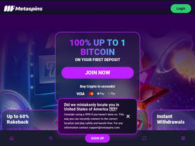 'metaspins.com' screenshot