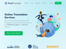 'rushtranslate.com' screenshot