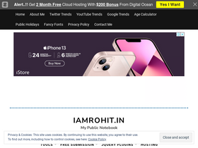 'iamrohit.in' screenshot