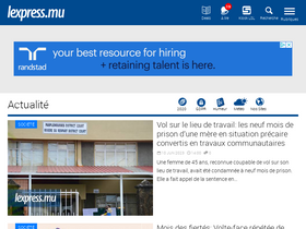 'lexpress.mu' screenshot