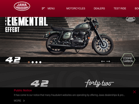 'jawamotorcycles.com' screenshot