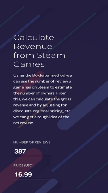 Steam Game Revenue Calculator