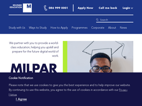 'milpark.ac.za' screenshot