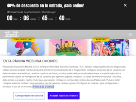 'parquedeatracciones.es' screenshot