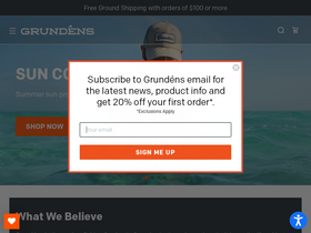 'grundens.com' screenshot