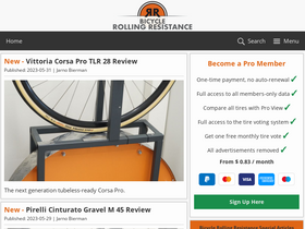 'bicyclerollingresistance.com' screenshot