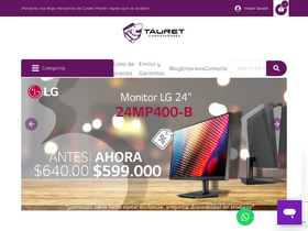'tauretcomputadores.com' screenshot