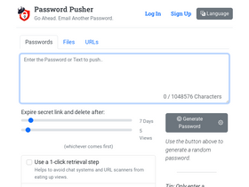 'pwpush.com' screenshot