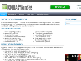 'contactnumbersph.com' screenshot