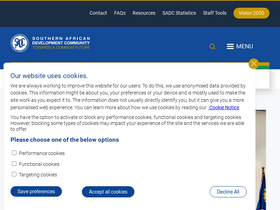 'sadc.int' screenshot