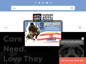 'humaneanimalrescue.org' screenshot