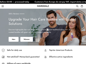 Hairdealz homepage screenshot
